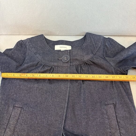 Merona Women's Dark Denim Jacket 3/4 Sleeve Cape Style Size M - Picture 6 of 10